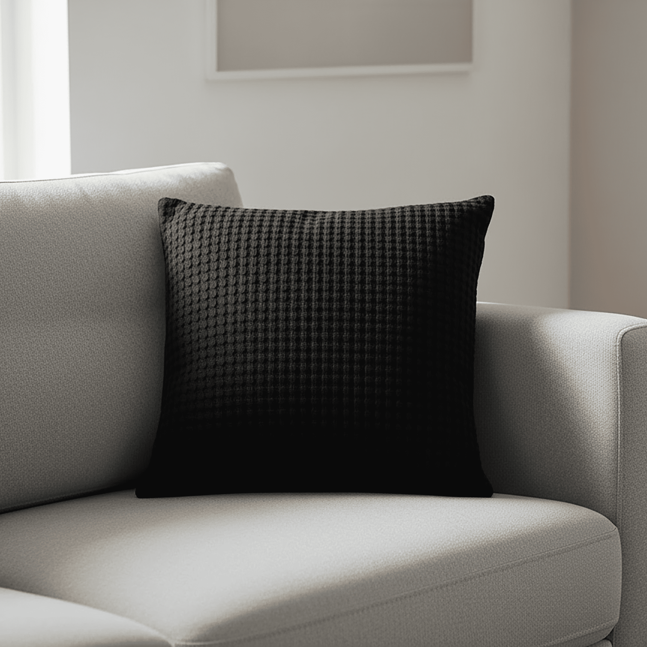 Mainstays Waffle Pillow Cover, 18" x 18", 2 pack, Rich Black