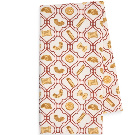 Mainstays Printed Cotton Decorative Kitchen Tea Towel, 15" x 25", Pasta Trellis, 1 Piece