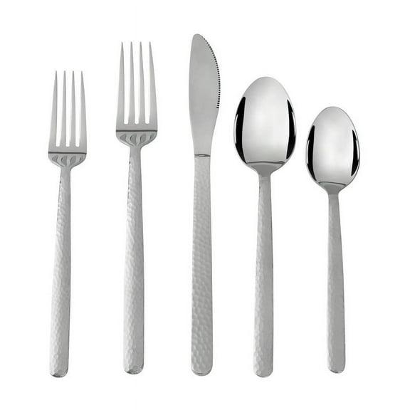 Mainstays 20-Piece Armatto Silver Matte Stainless Steel Flatware Set (Service for 4)