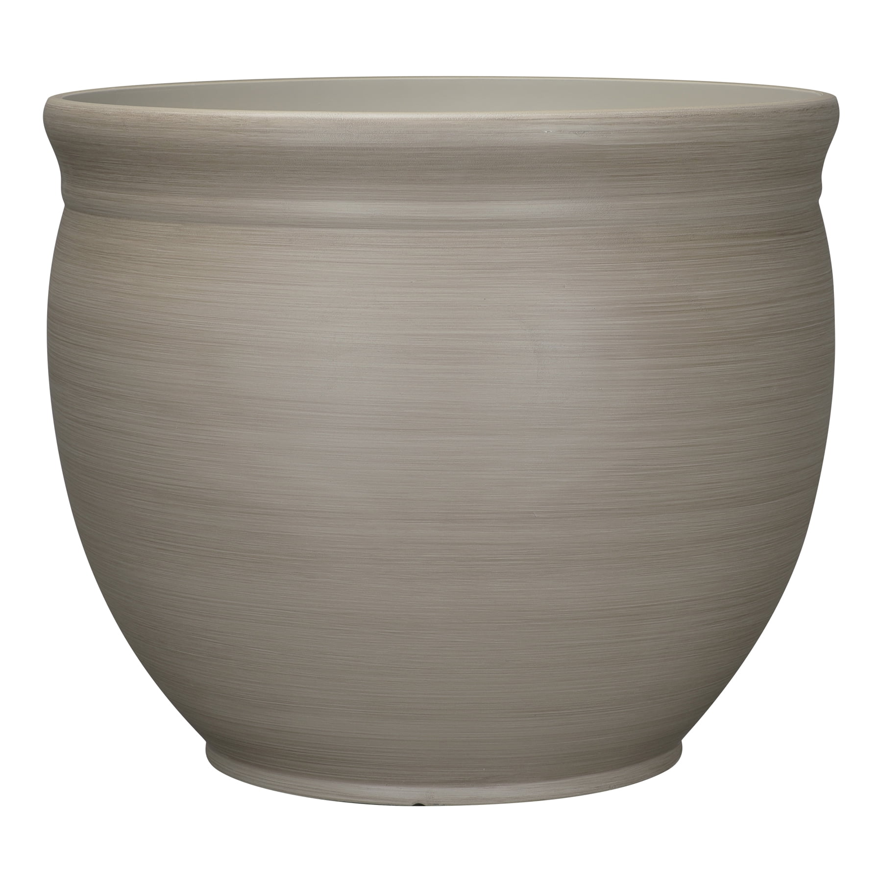 Mainstays Sienna 19.9" x 19.9" x 16.7" Round Birch Gray 100% Recycled Resin Planter