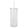 thumbnail interactive-video image 1 of 20-ounce Clear Plastic Tumbler with Screw Top Lid and Straw, by Mainstays, 1 of 17