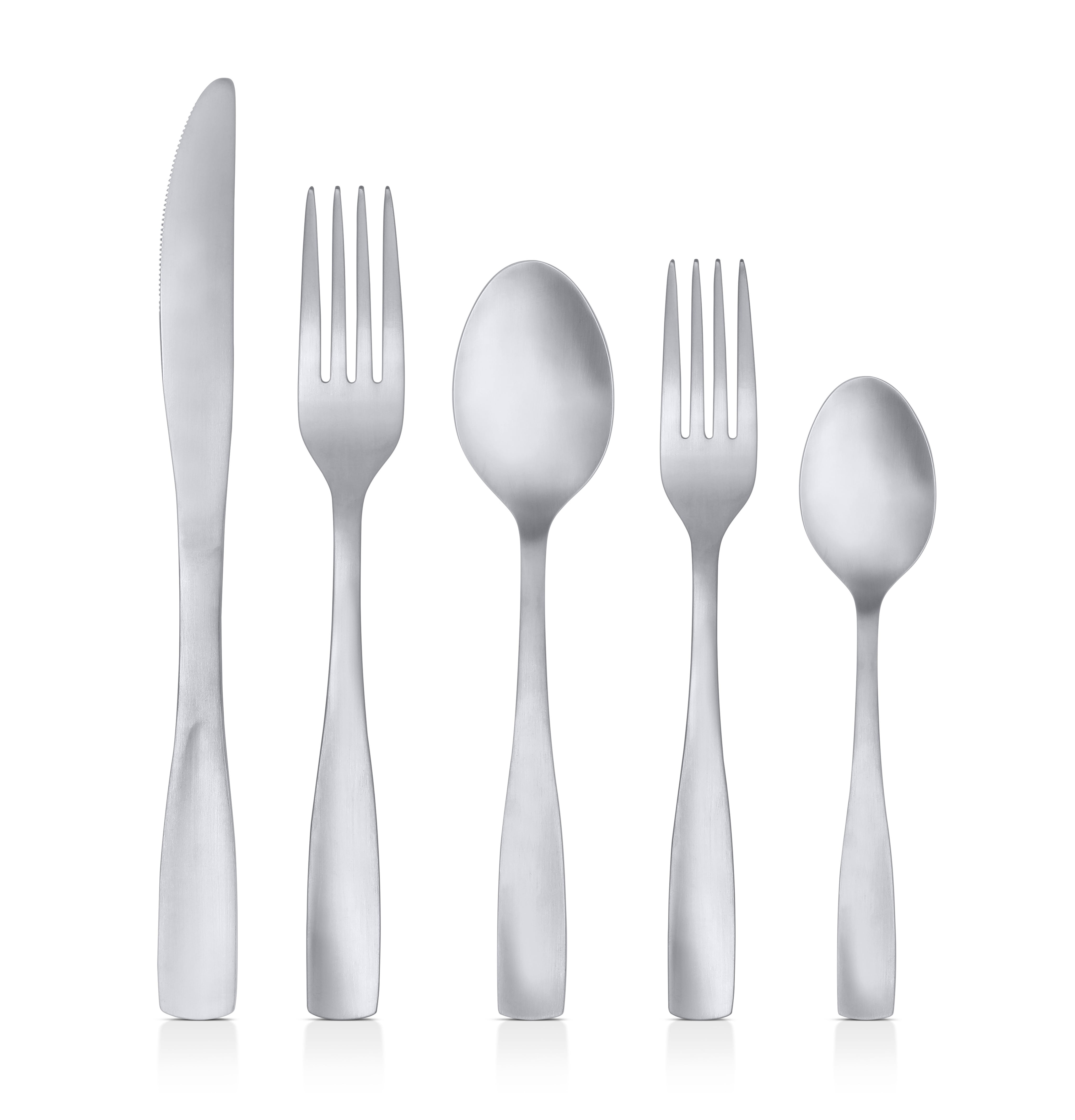 MS 20PC Elisa Cutlery Flatware Set - Service for 4, Silver Finish, 20 Piece