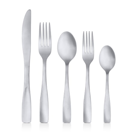 MS 20PC Elisa Cutlery Flatware Set - Service for 4, Silver Finish, 20 Piece