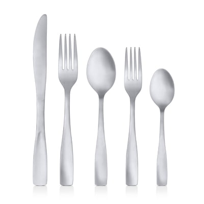 MS 20PC Elisa Cutlery Flatware Set - Service for 4, Silver Finish, 20 Piece