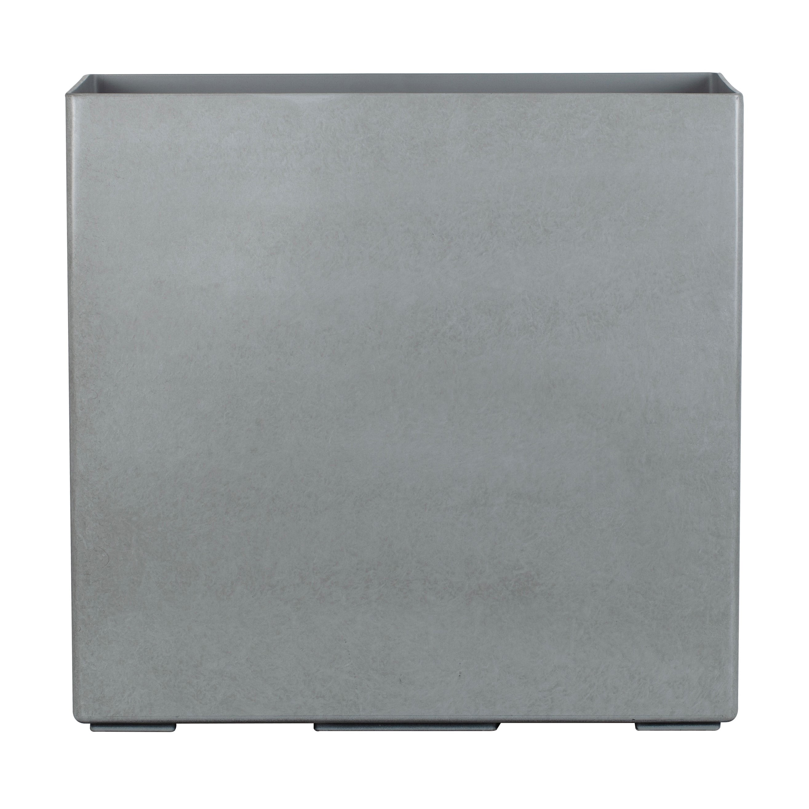 Mainstays Asher 24" x 12" x 24" Rectangle Gray Plastic Planter