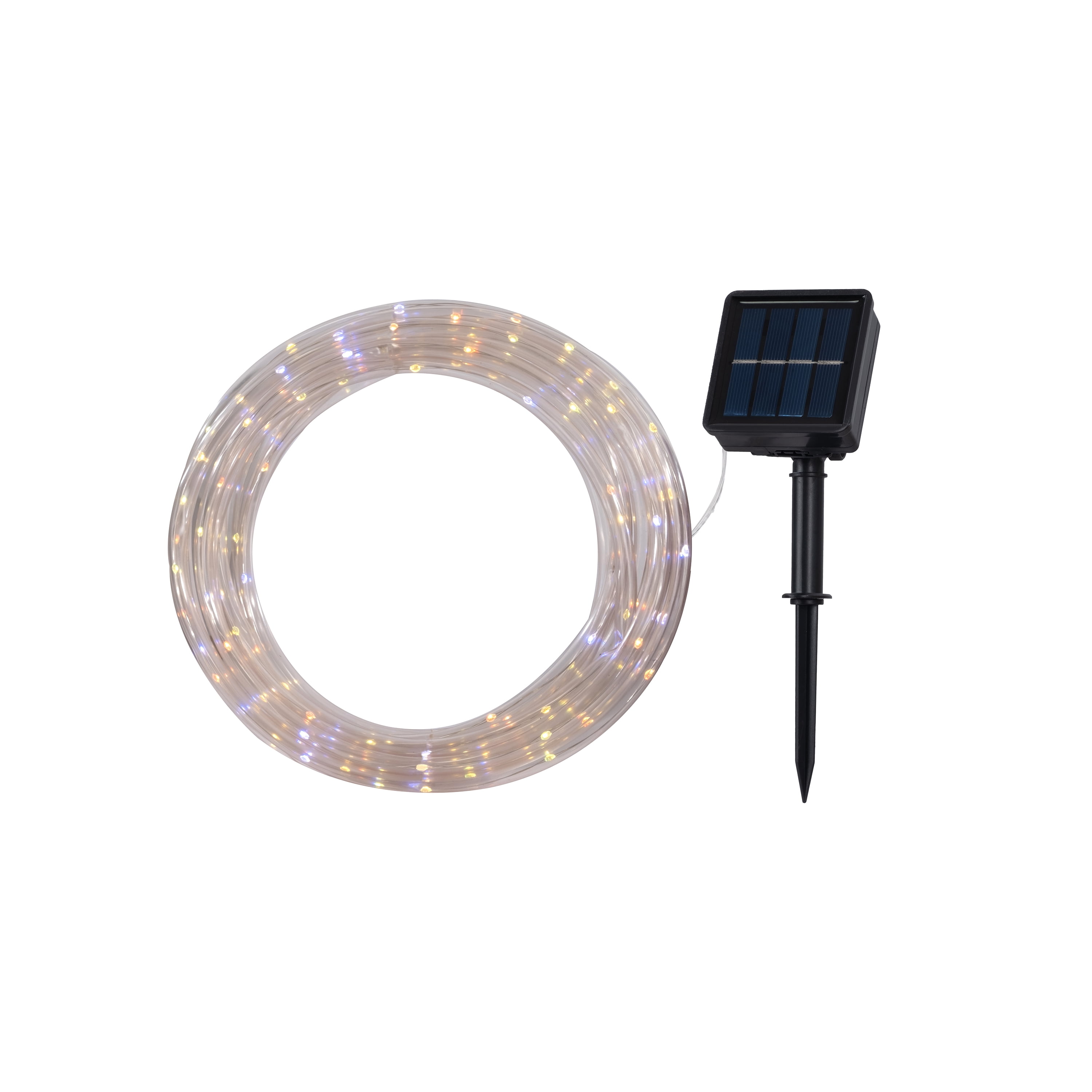 Mainstays Solar Outdoor Rope Lights, Warm and Multicolor, 24 ft, 150-Light