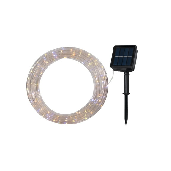 Mainstays 150-Light 24-ft Solar Warm and Multicolor Outdoor Rope Lights