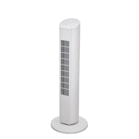 Mainstays Tower Fan 28 inch with 3-Speed Settings and Oscillation, White