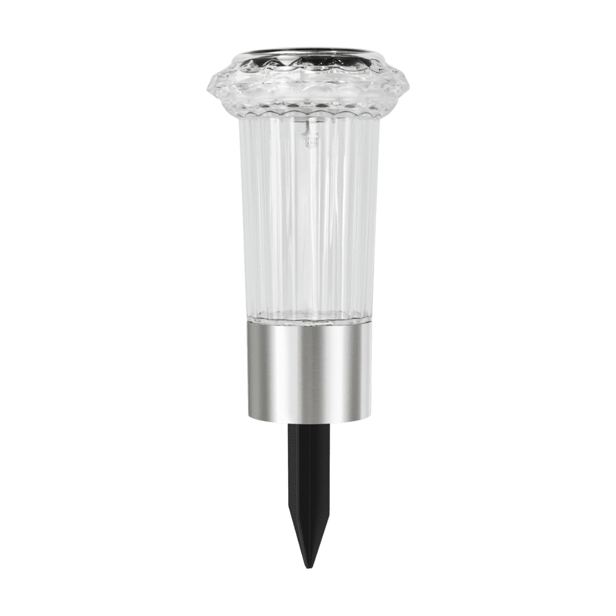 Mainstays Solar Powered Stainless Steel Mini Diamond Bollard Path Light