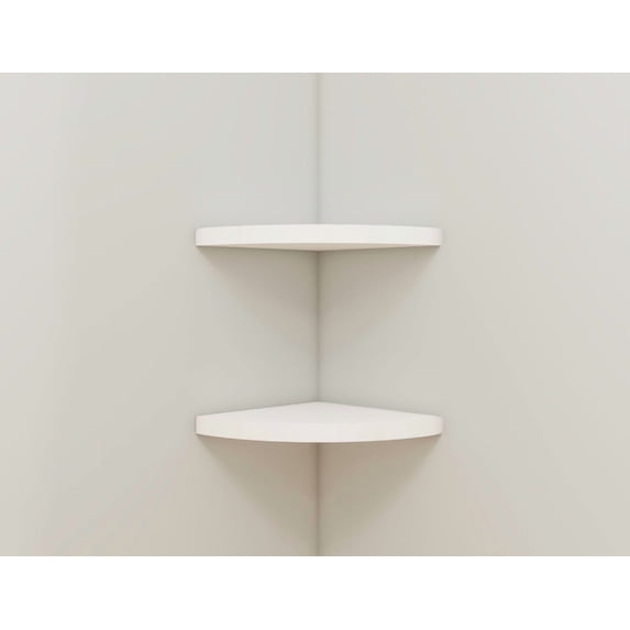 Mainstays 9.5" White Corner Wood Shelves, Set of 2