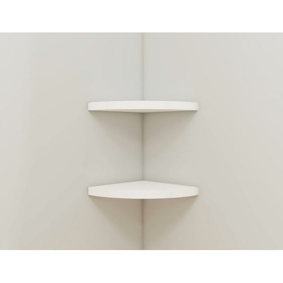 Mainstays 9.5" White Corner Wood Shelves, Set of 2