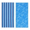 thumbnail image 1 of Mainstays 2pk Cotton Beach Towel, 58 x 28 in, Blue Shells & Stripes, 1 of 7