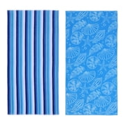 Mainstays Blue Beach Towels, 2 Count