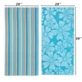 thumbnail image 1 of Mainstays 2pk Cotton Beach Towel, 58 x 28 in, Flowers & Stripes, 1 of 7