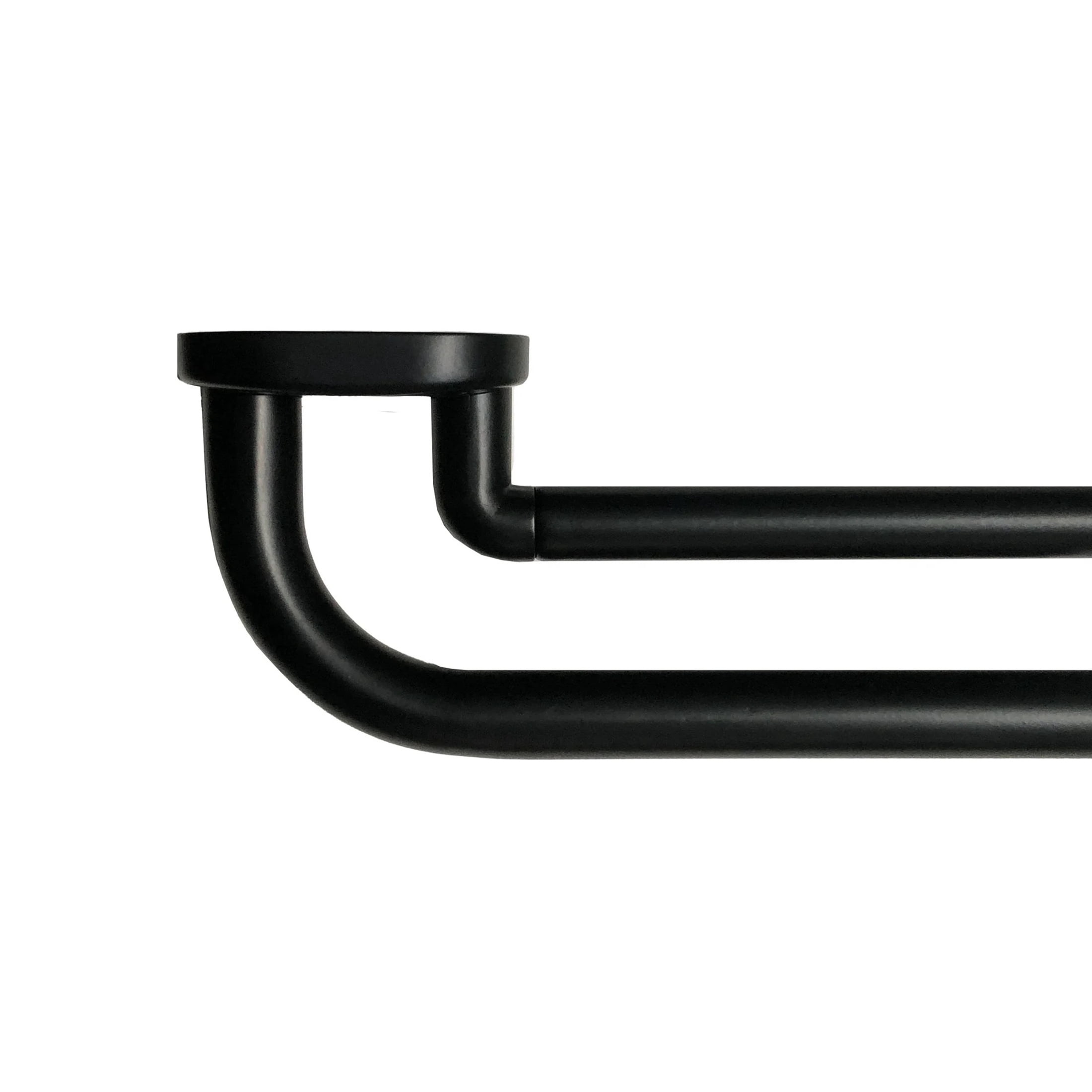 Mainstays 3/4" Matte Black Room Darkening Adjustable Wrap Double Curtain Rod, 30-84"