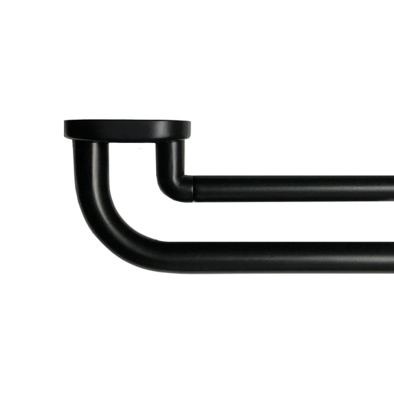 Mainstays 3/4" Matte Black Room Darkening Adjustable Wrap Double Curtain Rod, 30-84"