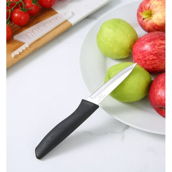 Mainstays 3.5" Stainless Steel Paring Knife with Soft Grip & Black Handles