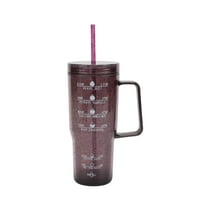 Mainstays 30 oz Purple Bubble Pattern Tumbler with Handle