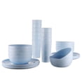 thumbnail image 1 of Mainstays 30-Piece Plastic Etched Daisy Pattern Dinnerware Bundle Set, Blue, 1 of 18