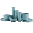 thumbnail image 1 of Mainstays 30-Piece Plastic Braided Pattern Dinnerware Bundle Set, Blue, 1 of 17