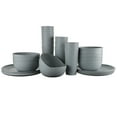 thumbnail image 1 of Mainstays 30-Piece Plastic Braided Pattern Dinnerware Bundle Set, Gray, 1 of 17
