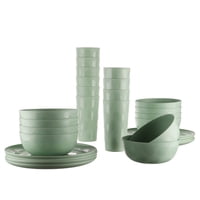 30-Piece Mainstays Plastic Etched Pears Pattern Dinnerware Bundle Set (Various) only .88: eDeal Info