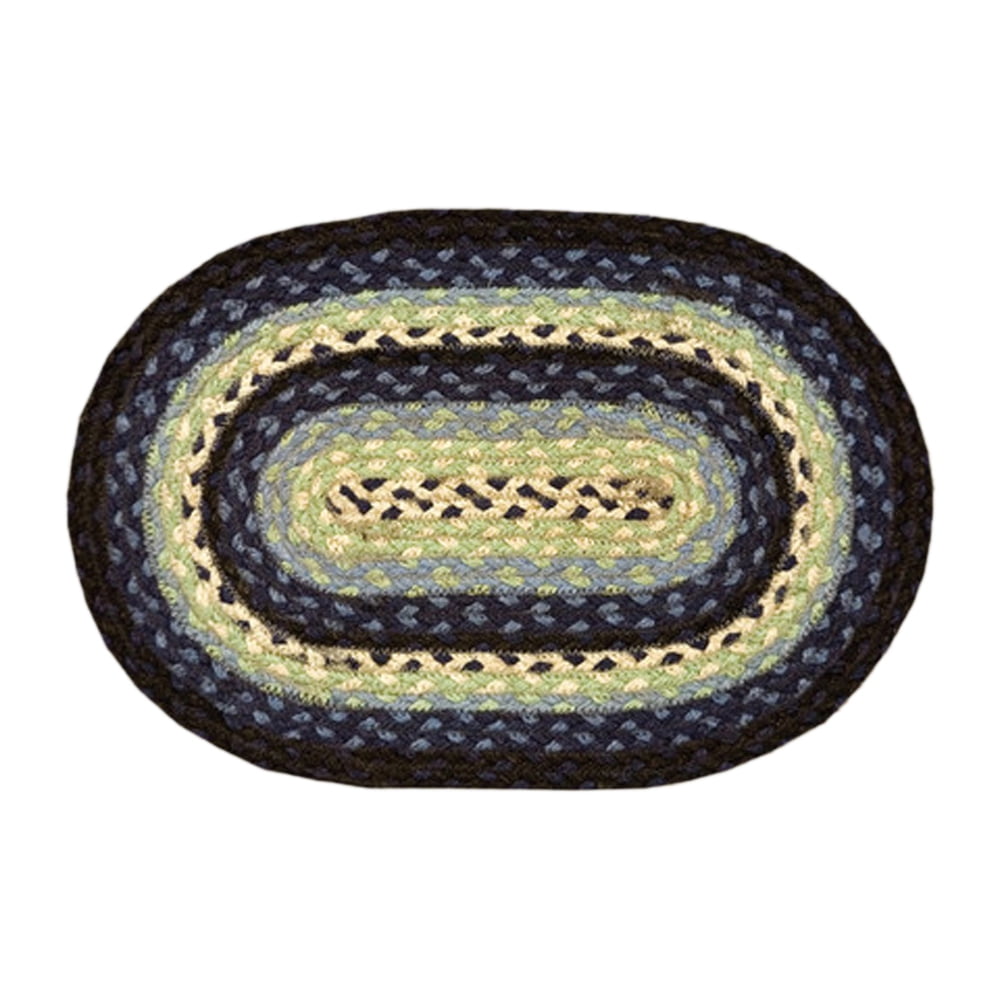 MS-312 Blueberry, Creme Miniature Swatch, Oval Shaped Rug - 10