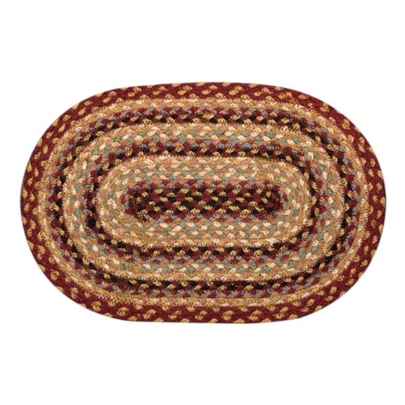 MS-357 Burgundy, Gray, Creme Miniature Swatch, Oval Shaped Rug - 10" x 15"
