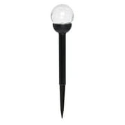 Mainstays Solar Powered Black Crackle Glass Ball Path Light, Integrated LED, 3 Lumens