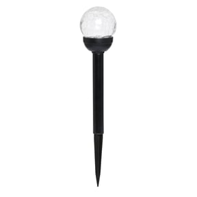 Mainstays Solar Powered Black LED Landscape Crackle Glass Ball Path Light, 3 Lumens