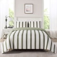 thumbnail image 1 of Mainstays Full/Queen Comforter Set, 3-Piece, All-Season, Green Stripe, 1 of 11