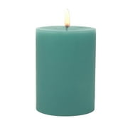 Mainstays 3 in x 4 in Paraffin Wax Single Wick Pillar Candle, Unscented, Green