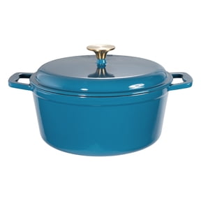 Mainstays 4.75 Quart Enameled Cookware Cast Iron Dutch Oven, Corsair Blue