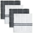 thumbnail image 1 of Mainstays Cotton Striped Dishcloths, 4-Pack, Gray and White, 12x12 Inch, 1 of 6
