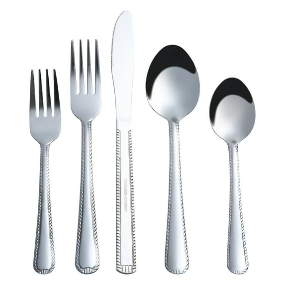 Mainstays 49-Piece Stainless Steel Flatware Set with Tray Organizer, Service for 8