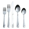 thumbnail image 1 of Mainstays Swirl 49 Piece Stainless Steel Flatware and Organizer Tray Set, Silver, Service for 8 3.29 lb, 1 of 13