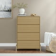 thumbnail interactive-video image 1 of Mainstays Modern 4 Drawer Dresser, Natural Teak, 1 of 25