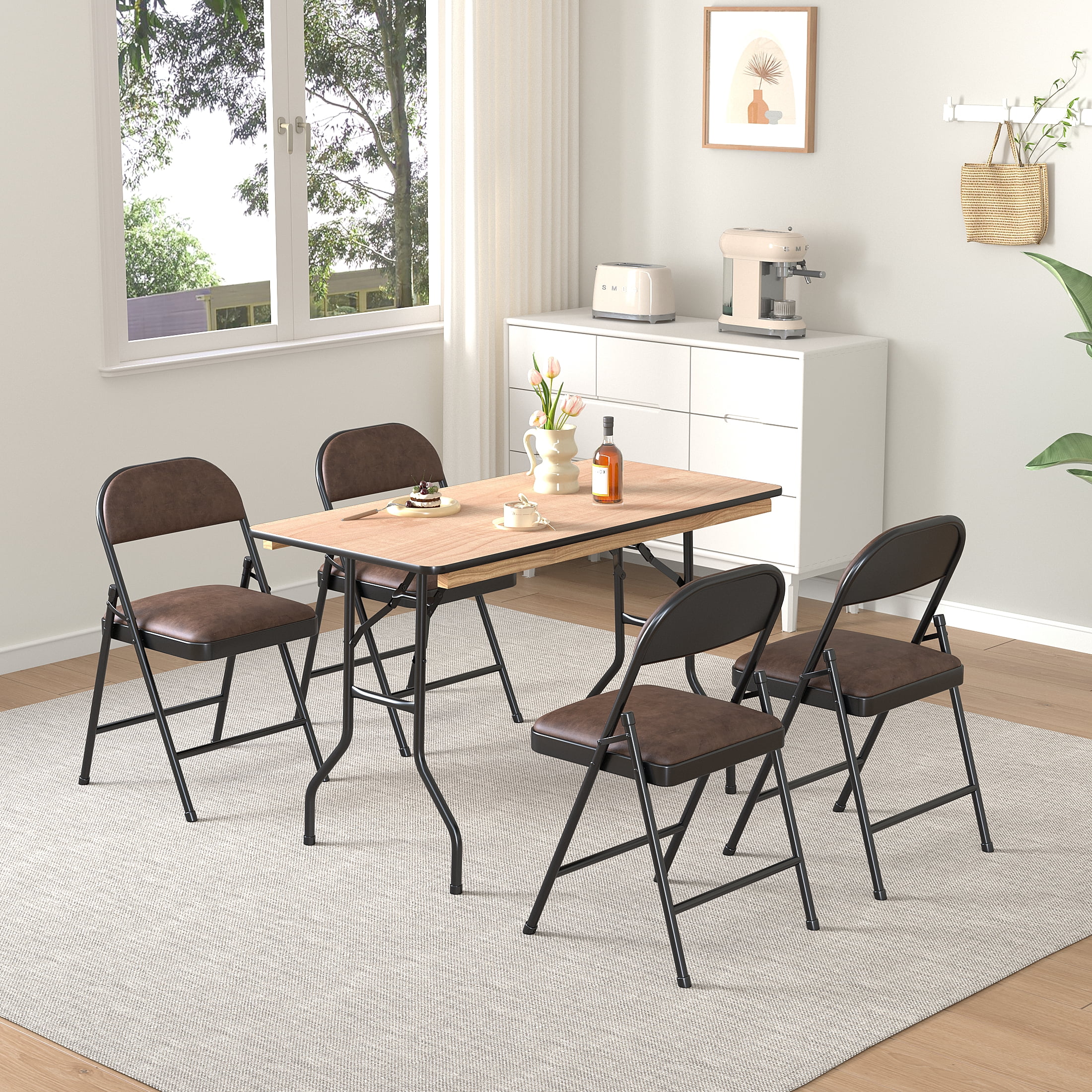 Mainstays 4 ft Wood Top Folding Banquet Table, Natural