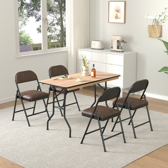 Mainstays 4' Wood Banquet Fixed Table Top Folding Legs Table, Natural