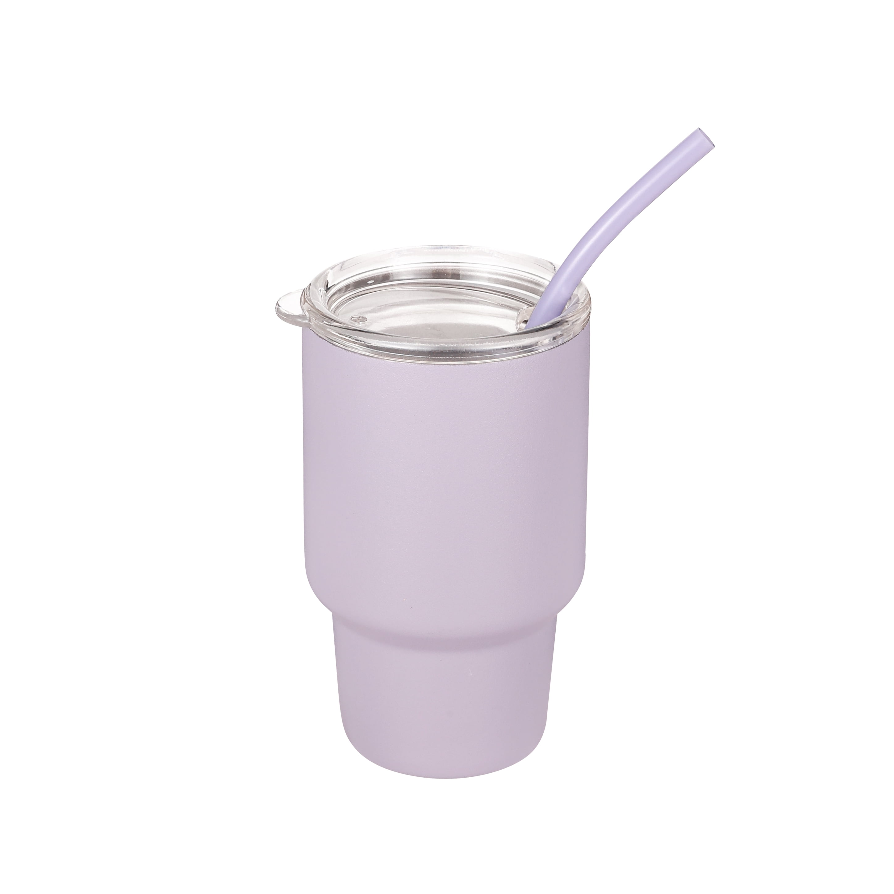 Mainstays 4oz Stainless Steel Double - Walled Insulated Tumbler with Straw, Purple