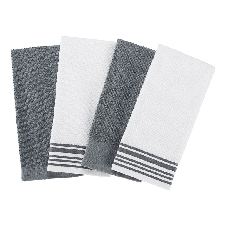 Mainstays 4-Pack 16”x26” Woven Kitchen Towel Set, Grey - Walmart.com