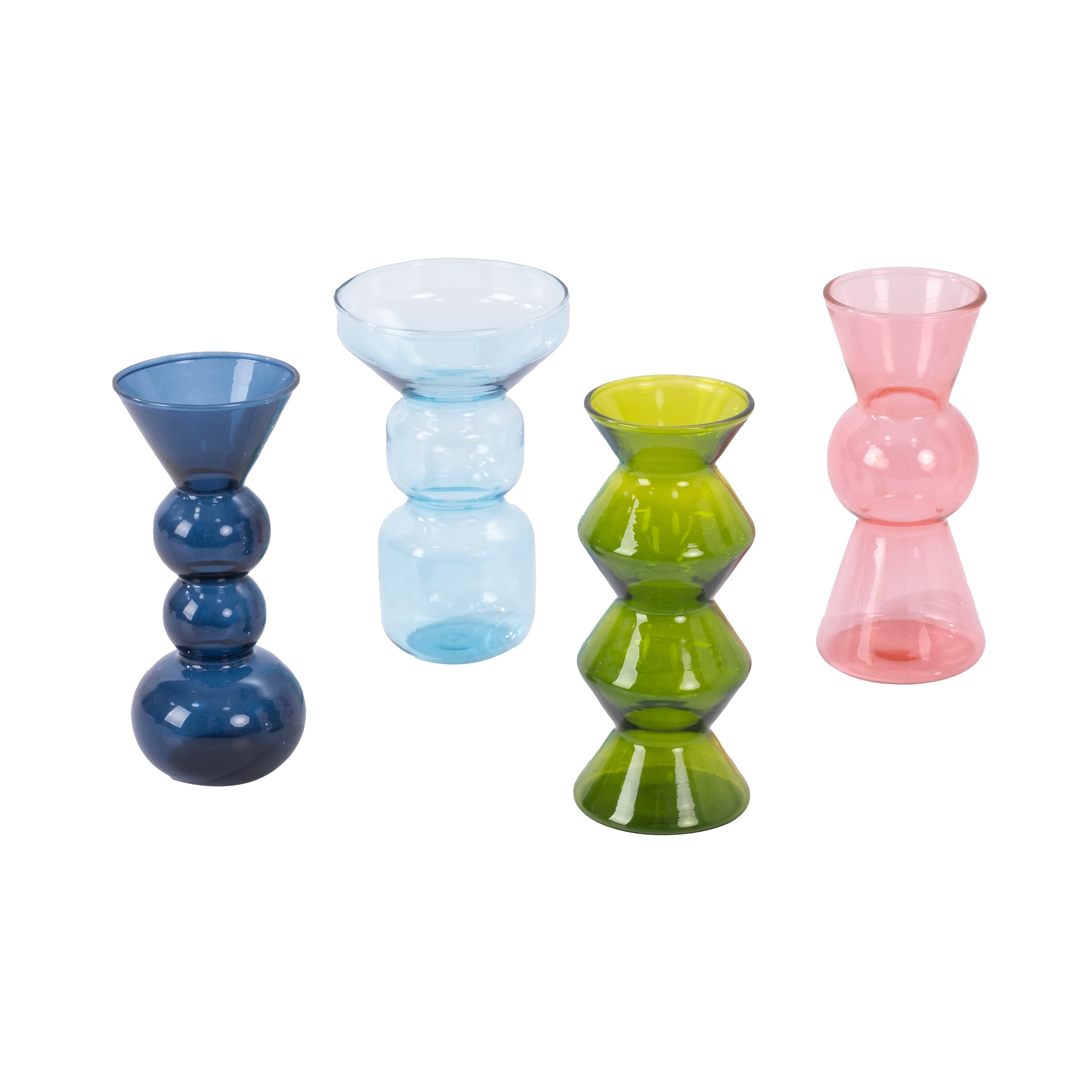 Mainstays 4-Pack Colored Glass Propagation Stations with Various Sizes for Indoor Plants