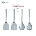 thumbnail image 1 of Mainstays Stainless Steel 4-Piece Utensil Set: Includes Slotted Turner, Solid Turner, Spoon, and Slotted Spoon, 1 of 14