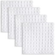Mainstays Recycled Cotton Waffle Weave 4 Pack Dishcloths, 12 in x 12 in, White