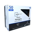 thumbnail image 1 of Mainstays Plastic Notched Adult Hangers for Any Clothing Type, Rich Black 50 Count, 1 of 4
