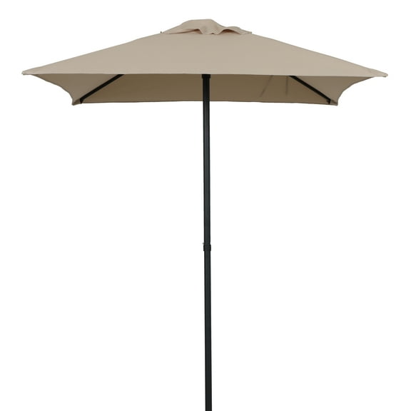 Mainstays Outdoor 5' Square Tan Market Patio Umbrella, Push-Up Only Function