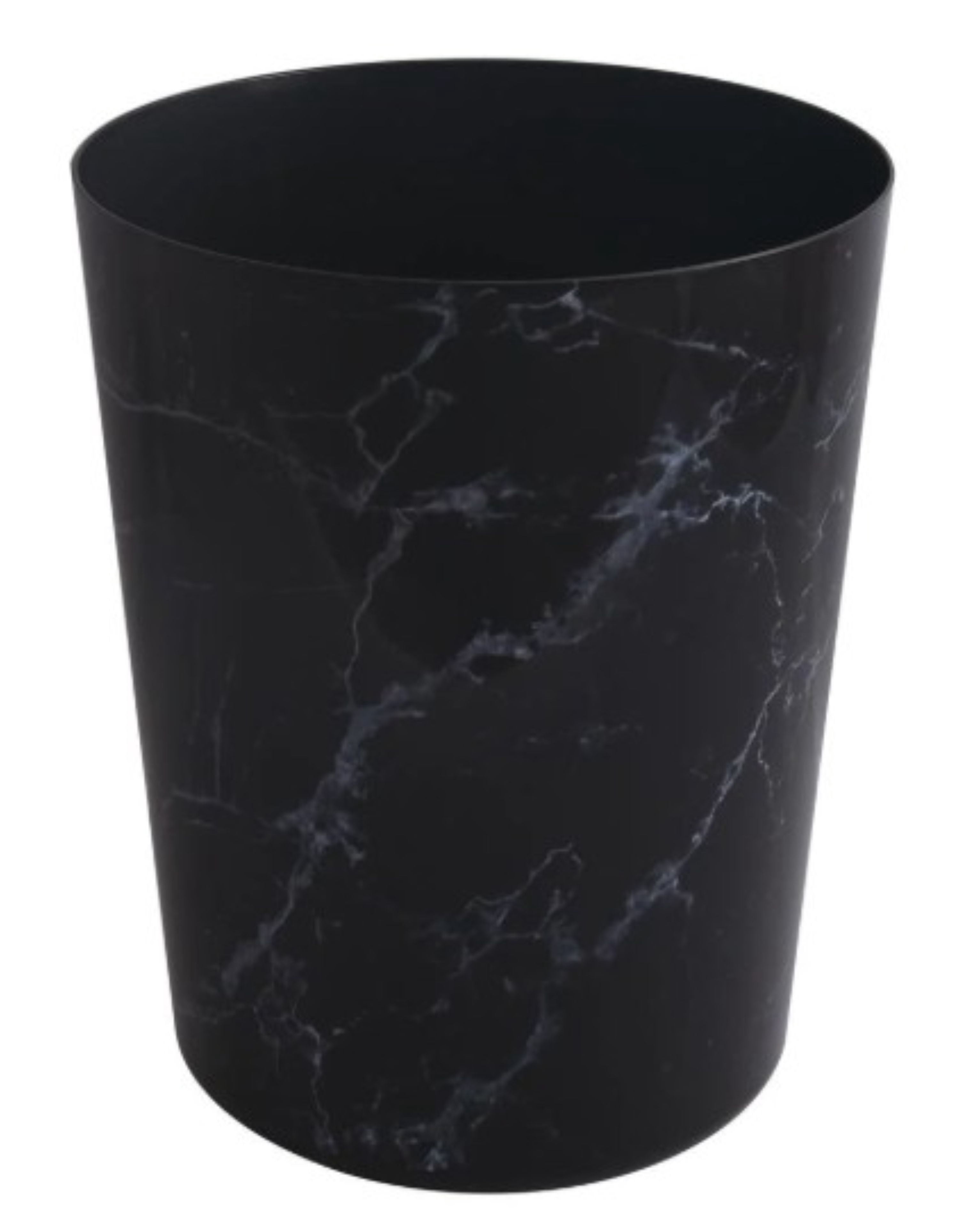 Mainstays Bathroom Trash Can, 5 Gallon Small Plastic Garbage Bin with No Lid, Black Marble