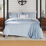 Mainstays King Comforter Set, All-Season, 5-Piece, Blue Matelasse Tonal Stripe