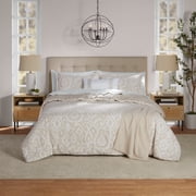 Mainstays Full/Queen Comforter Set, All-Season, 5-Piece, Taupe Matelasse Ikat