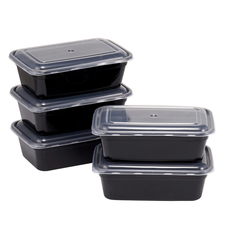 Mainstays 5-Pack Snack Meal Prep Containers with Lids, 3-Cup